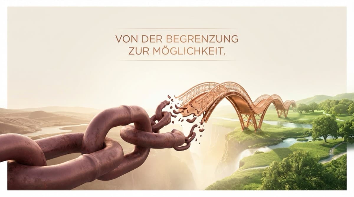 Neuronale Netzwerke im Gehirn, die tief verankerte Glaubenssätze und Überzeugungsmuster symbolisieren