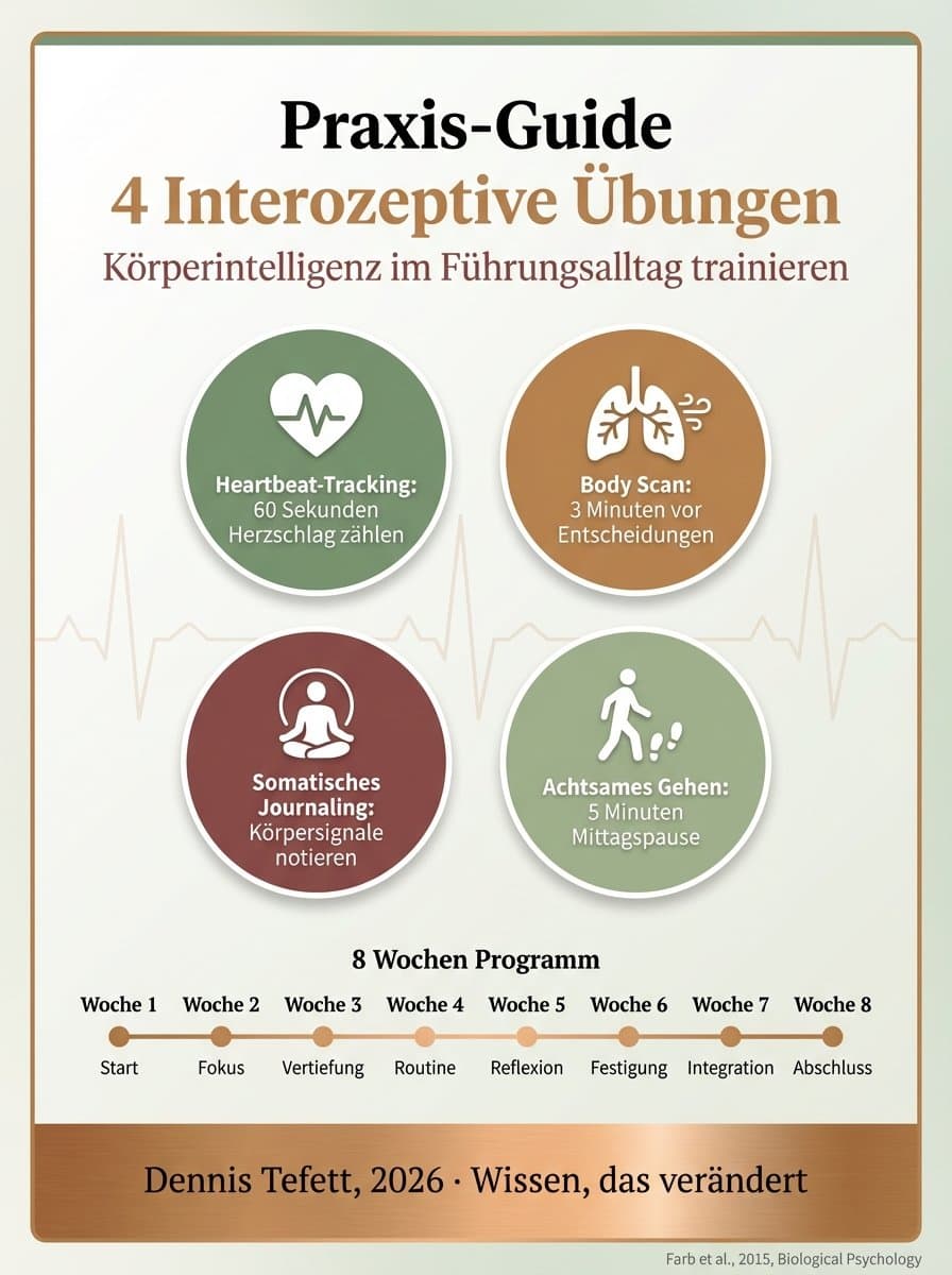 Infografik: Fünf Körpersignalkanäle für Führungskräfte mit kardiovaskulären, respiratorischen und gastrointestinalen Signalen