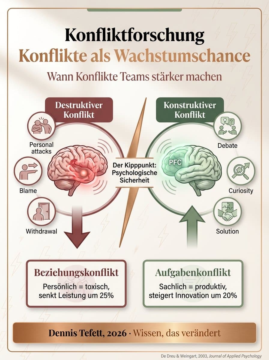 Infografik: Die neun Eskalationsstufen nach Glasl mit Interventionsmöglichkeiten für Führungskräfte