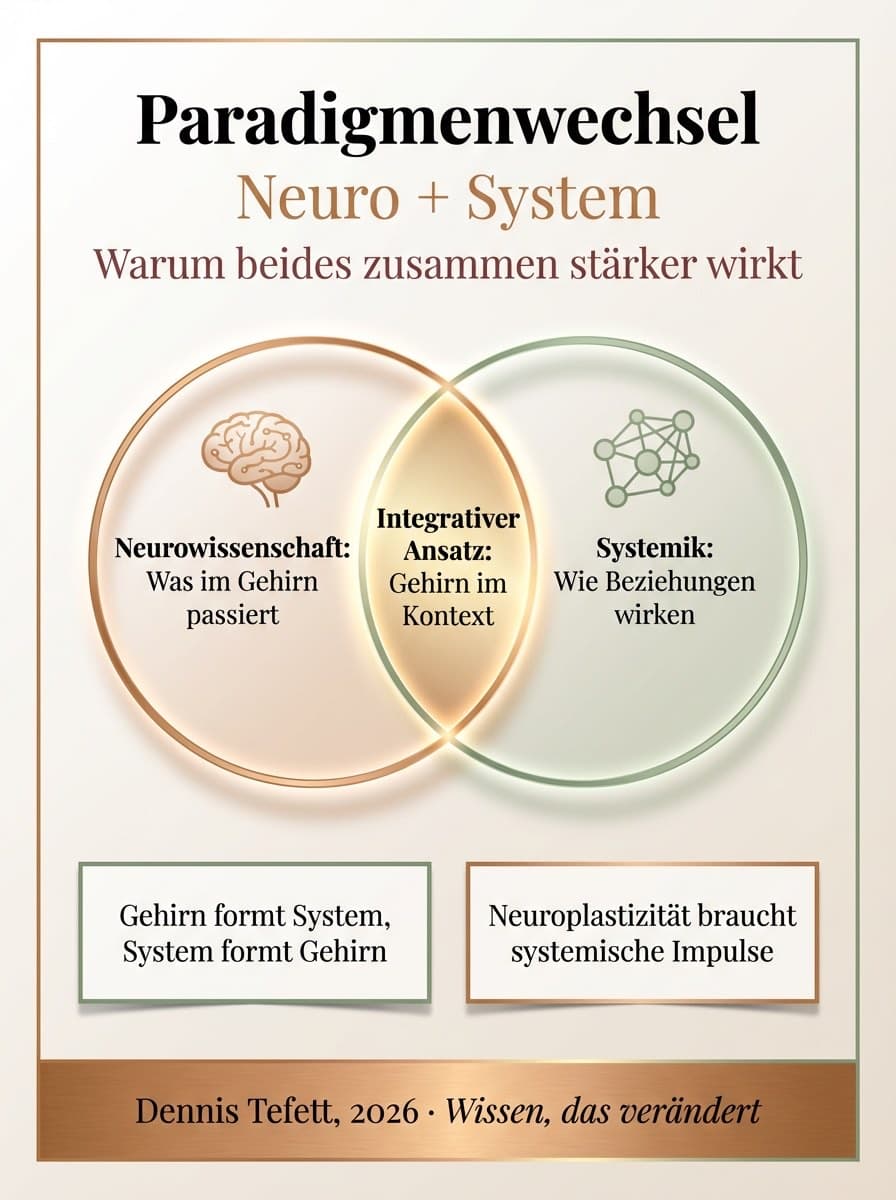 Infografik Systemisches Coaching und neuronale Muster: Wie Veränderung auf Gehirnebene entsteht.