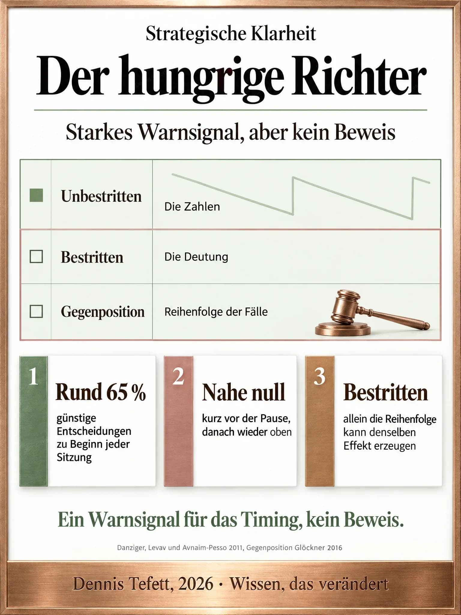 Infografik: Ein Steckbrief in drei Zeilen. Unbestritten sind die Zahlen, bestritten ist die Deutung, die Gegenposition nennt die Reihenfolge der Fälle. Die beiden unteren Zeilen sind gemeinsam umrandet.