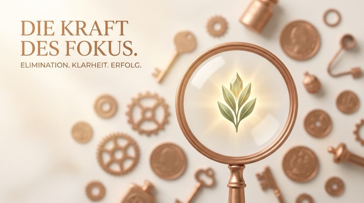 Führungskraft am aufgeräumten Schreibtisch mit klarem Fokus auf das Wesentliche als Symbol für strategische Priorisierung