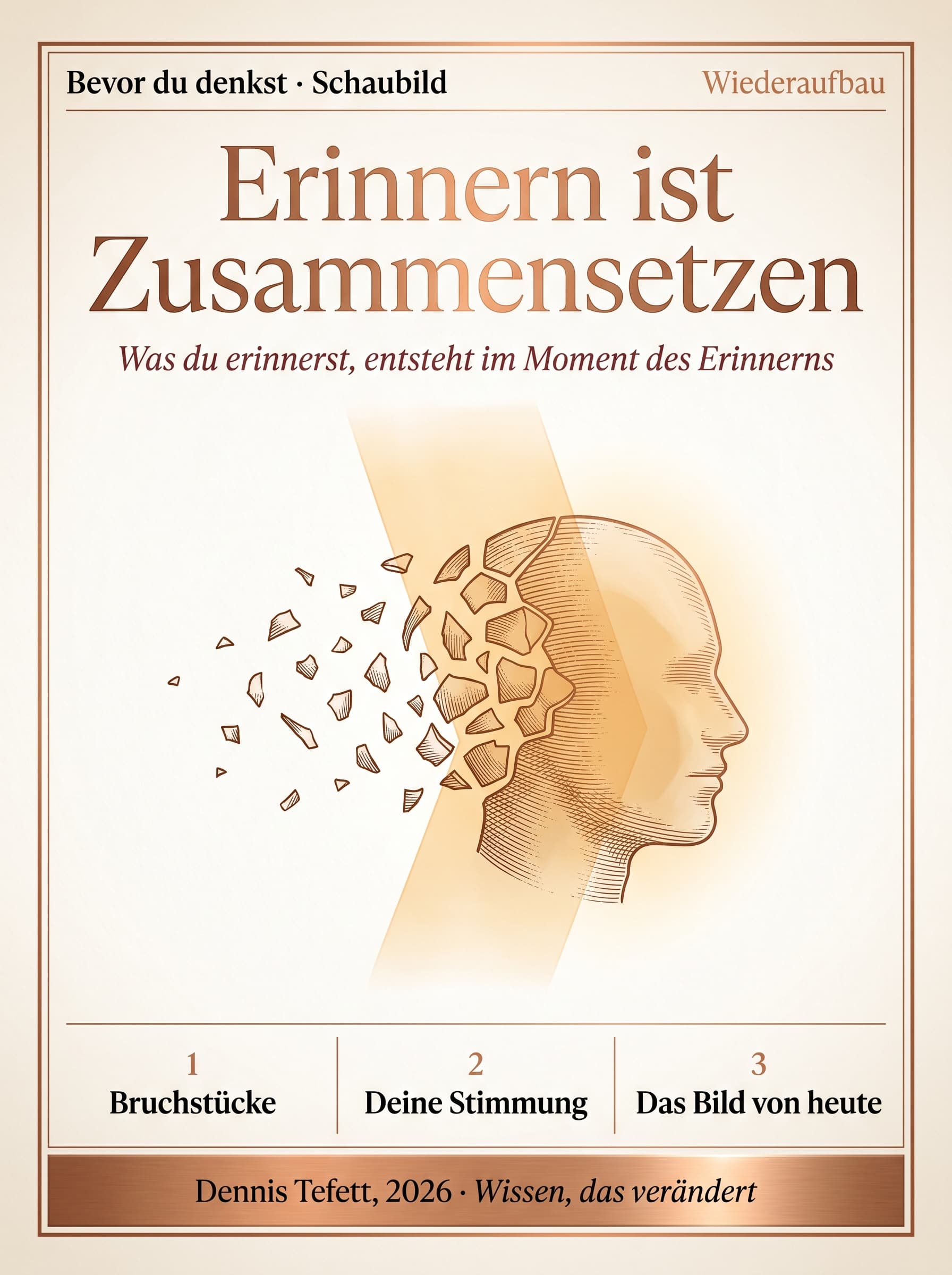Schaubild: aus verstreuten Bruchstücken setzt sich ein Bild zusammen, daneben liegt die aktuelle Stimmung als eingefärbte Schicht.