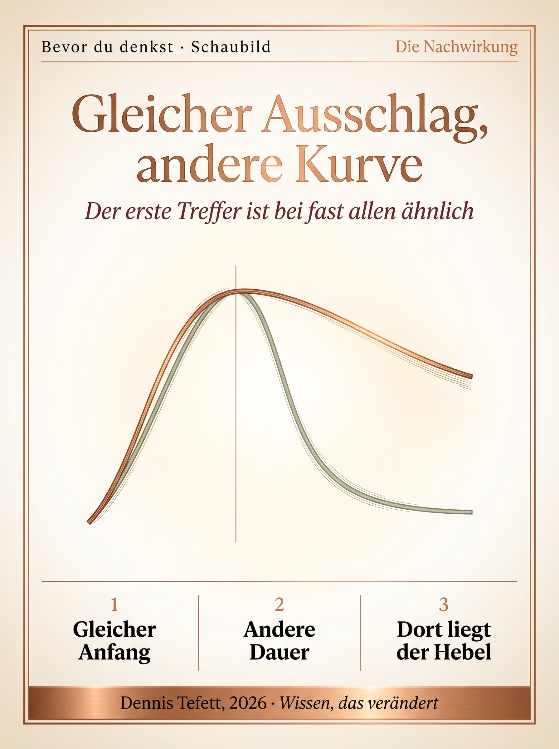 Schaubild: zwei Kurven starten gleich hoch, die eine fällt schnell ab, die andere bleibt lange oben.
