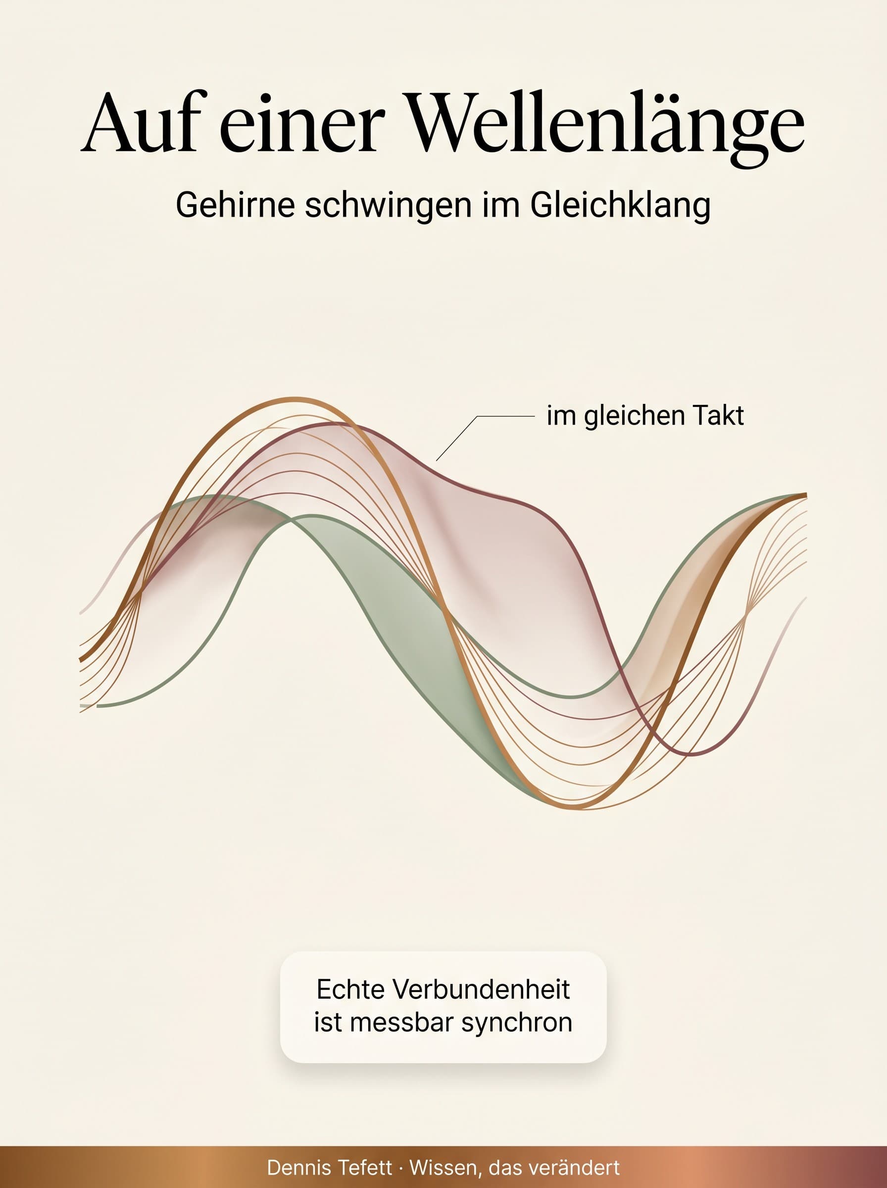 Infografik: In gutem Rapport schwingen zwei Gehirne im Gleichklang, auf einer Wellenlänge. Echte Verbundenheit ist messbar synchron.