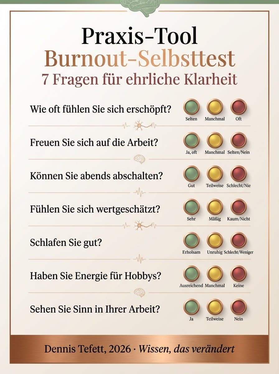 Infografik: Neurowissenschaftliche Veränderungen im Gehirn bei Burnout, Dennis Tefett Coaching