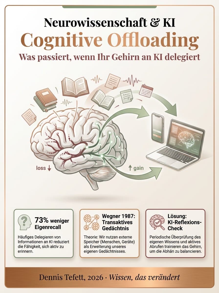 Infografik Cognitive Offloading: Wie das Gehirn Erinnerungen an externe Systeme auslagert. Risko und Gilbert 2016.