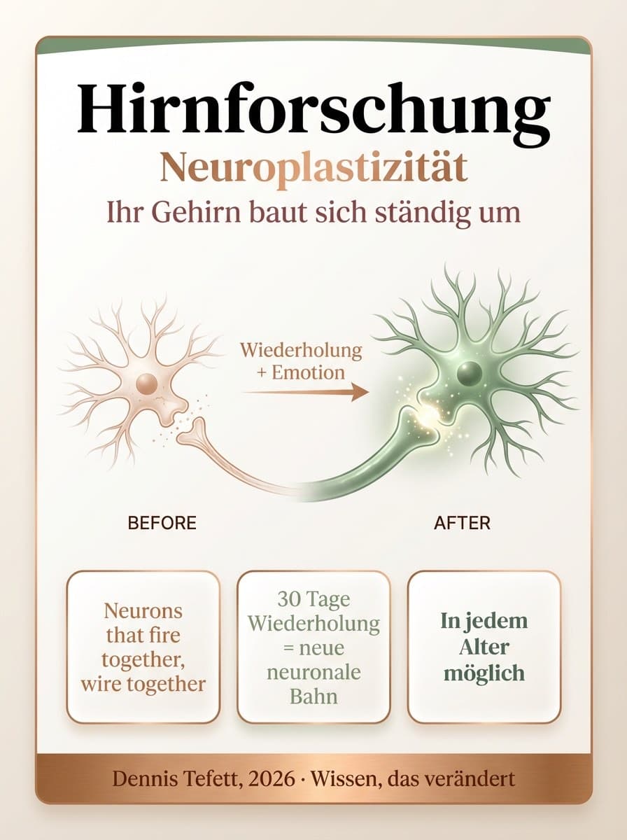 Infografik: Drei Prinzipien der Neuroplastizität. Hebbian Learning, Use It or Lose It und erfahrungsabhängige Plastizität