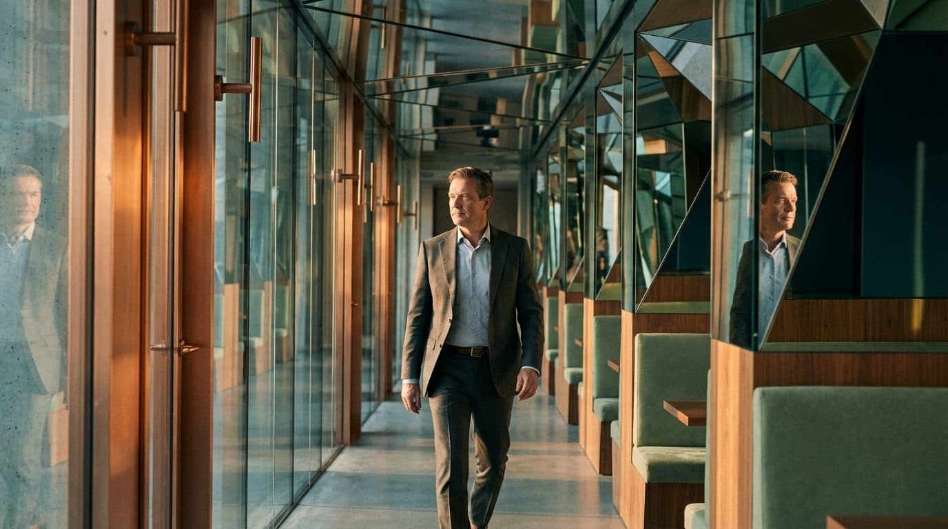 Abstrakte Darstellung eines Gehirns mit sichtbaren kognitiven Verzerrungen und Denkfallen, die Führungsentscheidungen beeinflussen