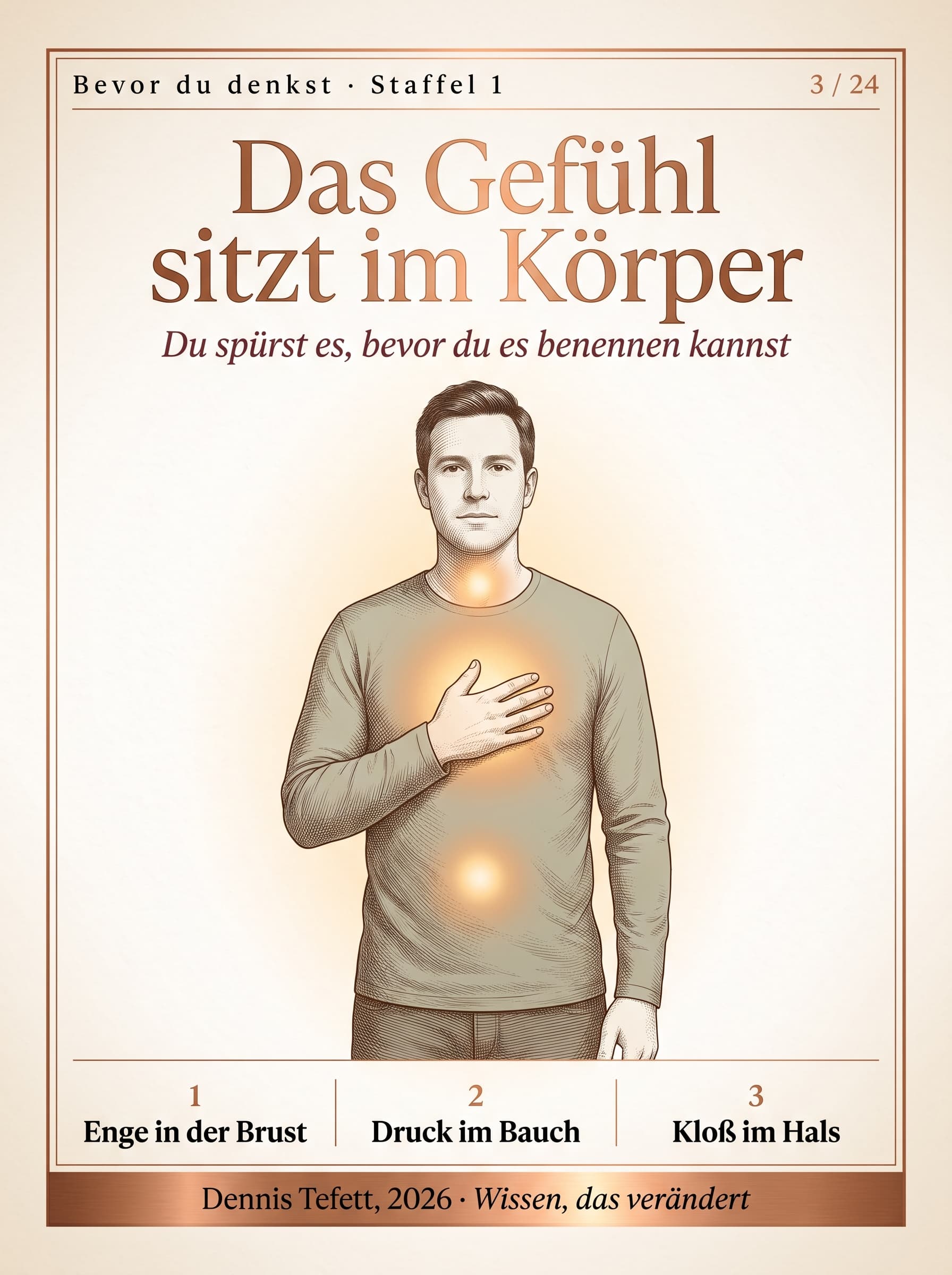 Ein Mensch von vorn, im Körper leuchten Brust, Hals und Bauch in unterschiedlicher Stärke.
